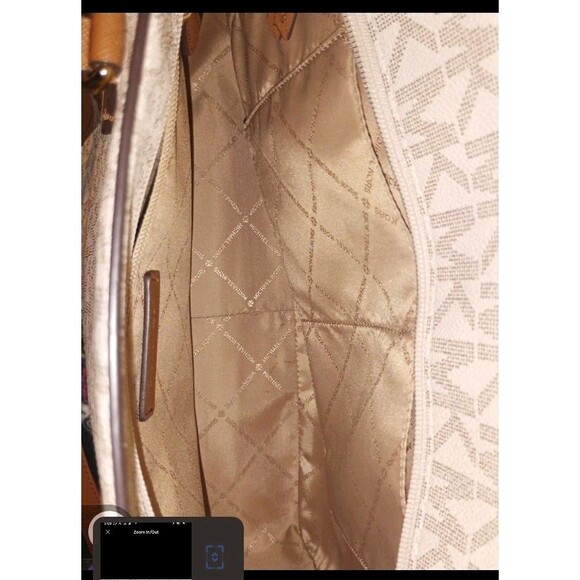 Michael Kors Jet Set Large Tote Saffiano Leather-– Vanilla/Acorn - Picture 9 of 12